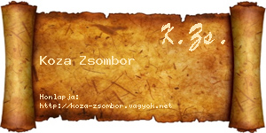 Koza Zsombor névjegykártya